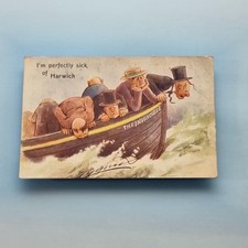 Harwich Comic Postcard C1910 Seasickness Row Boat Cynicus Artist Signed