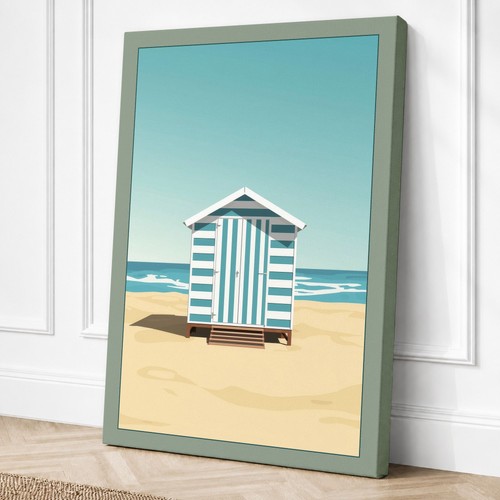 Striped beach hut - striped,