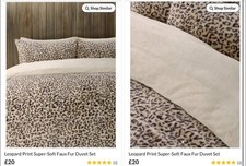 Faux Fur Leopard Print Duvet single  New