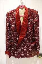 Vintage mens brocade double breasted smoking jacket