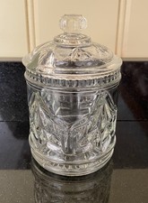 Vintage pressed glass jam pot