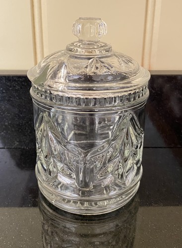 Vintage pressed glass jam - , pot