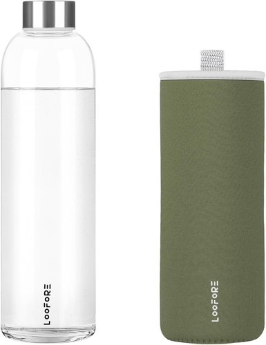 Glass water bottle 1000ml - water, 1l
