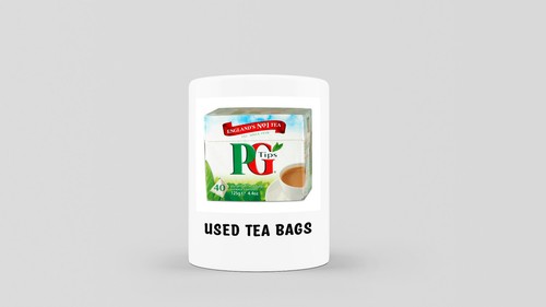Used tea bag ceramic pot - bag,