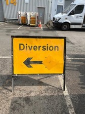 DIVERSION WITH CHANGEABLE ARROW Safety Site Road Sign metal