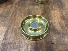 Antique WW1 Heavy Brass Trench Art Artillery Shell 1917 Coin / trinket tray 