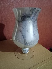 HAND BLOWN GLASS VASE GREY &
