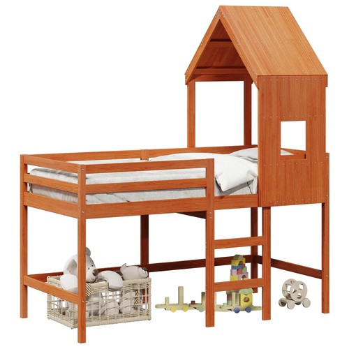 Loft bed frame solid pine - loft, wood