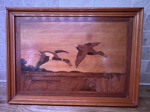 Vintage marquetry wooden - wooden, inlay