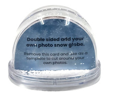 Christmas Snow Globe Insert Add Your On Photo Double Sided Plastic 93x 75mm