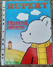 Vintage Rupert Bear Gary Kennedy Knitting Pattern. 1980s. 3 designs.