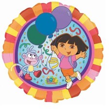 DORA THE EXPLORER  Rare 18 " OFFICIAL red and gold Helium Birthday Party Balloon