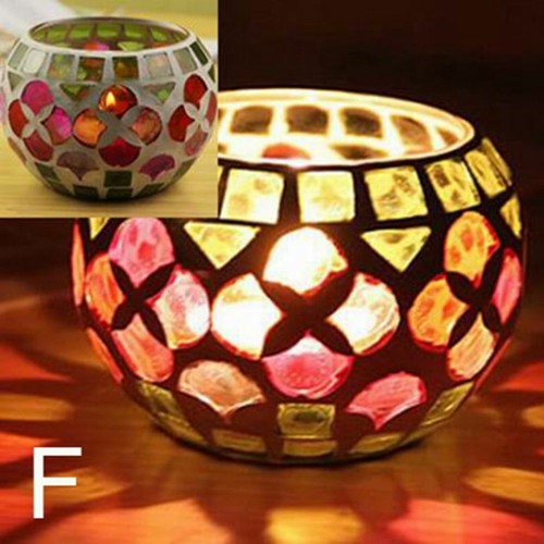 Moroccan mosaic glass votive - moroccan,