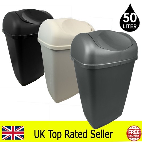 Litre swing top bin black - 50,