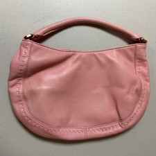 ANN TAYLOR Leather Purse Bag Women's Pink Mini Hobo Shoulder Strap Summer Beachy