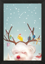 Puppy in Reindeer Antlers