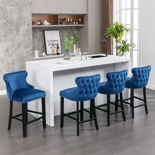Velvet fabric bar stools - bar,