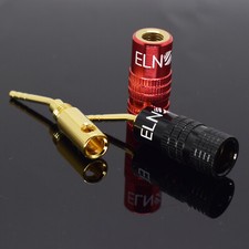 8pcs ELNONE 2mm Gold Plated HiFi Banana Plugs Speaker Audio Connectors Angle pin