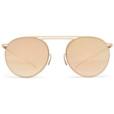 Maison Margiela + MYKITA Round Reflective Sunglasses MMESSE009 Champagne Gold