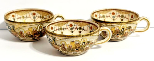 Antique satsuma cups - 3, hand
