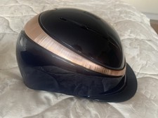 Charles Owen Halo Riding Hat Navy Rose Gold, Size 56