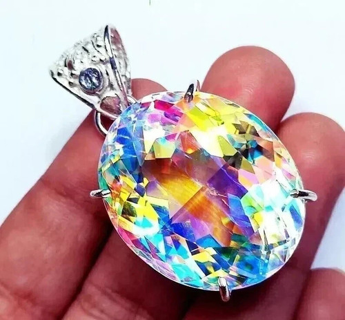 Mystic topaz pendant 925 solid - topaz,