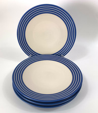 Denby Intro Stripes Blue Plate 21cm Side Plates Set of 4 Breakfast Salad 8.25 in
