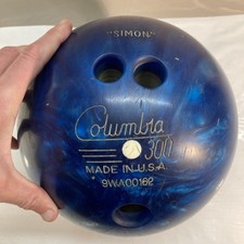 COLUMBIA 300 BOWLING BALL VINTAGE 14 LB/6.4KG WHITE DOT 8D49242 Blue SWIRL