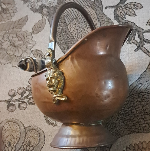 Arts crafts copper pot with - arts,