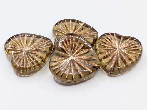 18mm large czech glass - 18mm, heart