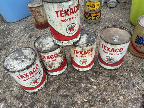 Vtg texaco metal tin full - metal,