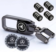 Mercedes Luxury Keychain Keyring Mercedes With 4 x Tyre Caps And 2 Cup Holder UK