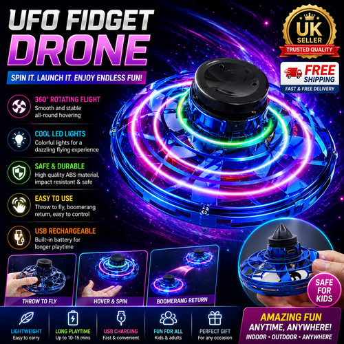 Led flying ufo spinner hover - flying,