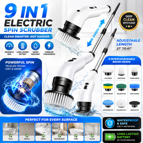 Electric spin scrubber - 9,