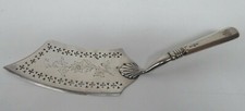 ANTIQUE SILVER PLATED CAKE SERVING TROWEL FRAGET GALV RUSSIAN EAGLE STAMP  