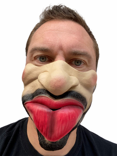Funny face mask big lips - big,