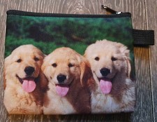 Golden Retriever Puppies Design Coin Purses 13.5cm x 11cm Bag Pouch FREE P&P