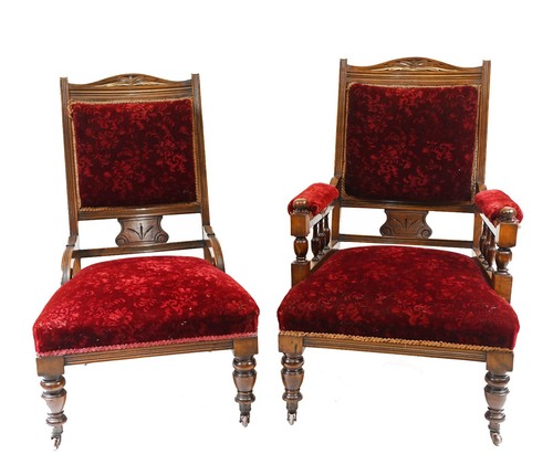 Pair edwardian sofa chairs - edwardian,