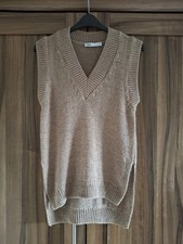 Zara V-neck Knit Vest In Brown