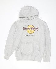 Hard Rock Cafe Men's Grey Pullover Hoodie L