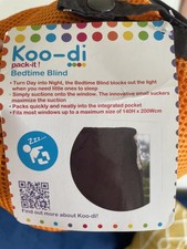 Koo-di Pack It Bedtime Nap Blackout Blind In Bag Suction Fit Travel Holiday 
