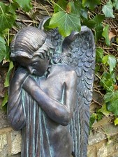 Angel large decorative stone wall plaque 78cm H