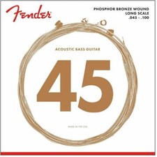 Fender 8060 Acoustic Bass Strings, Phosphor Bronze, Long Scale, .45-.100 Gauges,