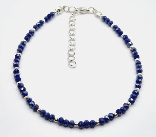Dark blue crystal rondelle - crystal, ab