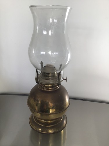 Vintage brass base - and, glass
