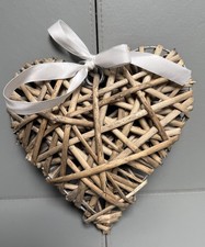 Woven Twig Hanging Heart Home Décor Bedroom Wall Art Rattan Wicker 8” 