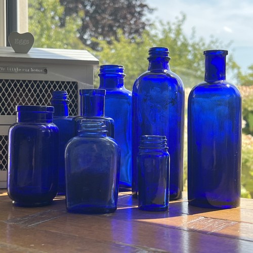 Old fashioned blue glass - fashioned,