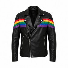Unisex Rainbow Stripe Faux