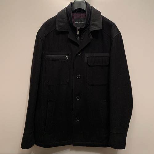 Jacket mens large black pea - large,