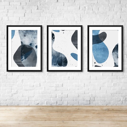 Contemporary blue white grey - blue,